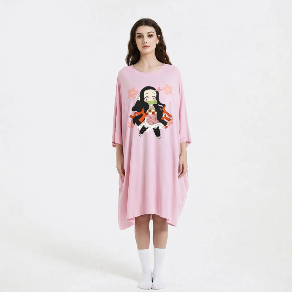 nezuko demon slayer Sleep Oversized Tee Women’s Sleepy Tee - Image 6