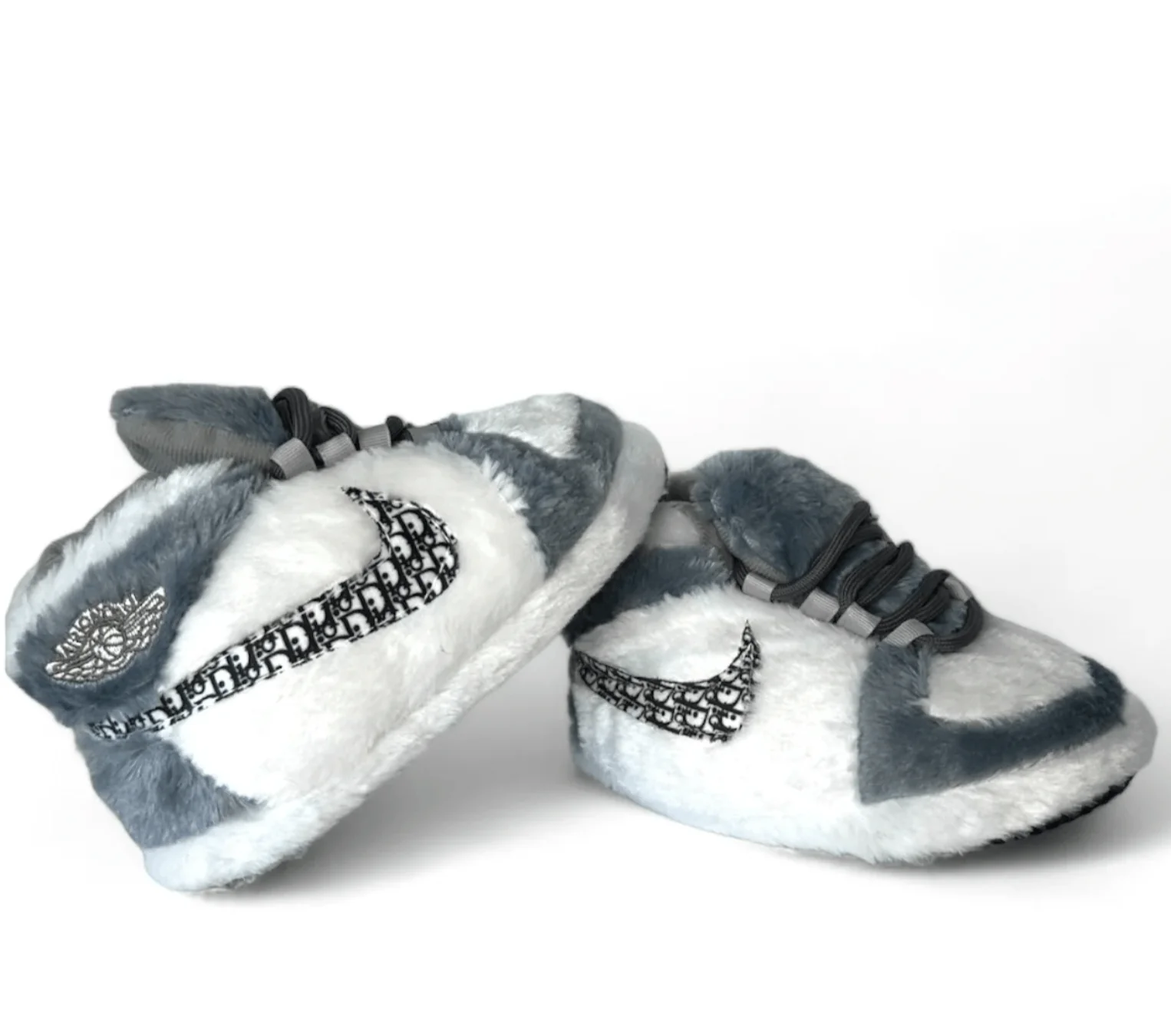 Sneaker Slippers Gray Jordan 1 Dior unisex for adults&kids - Image 3